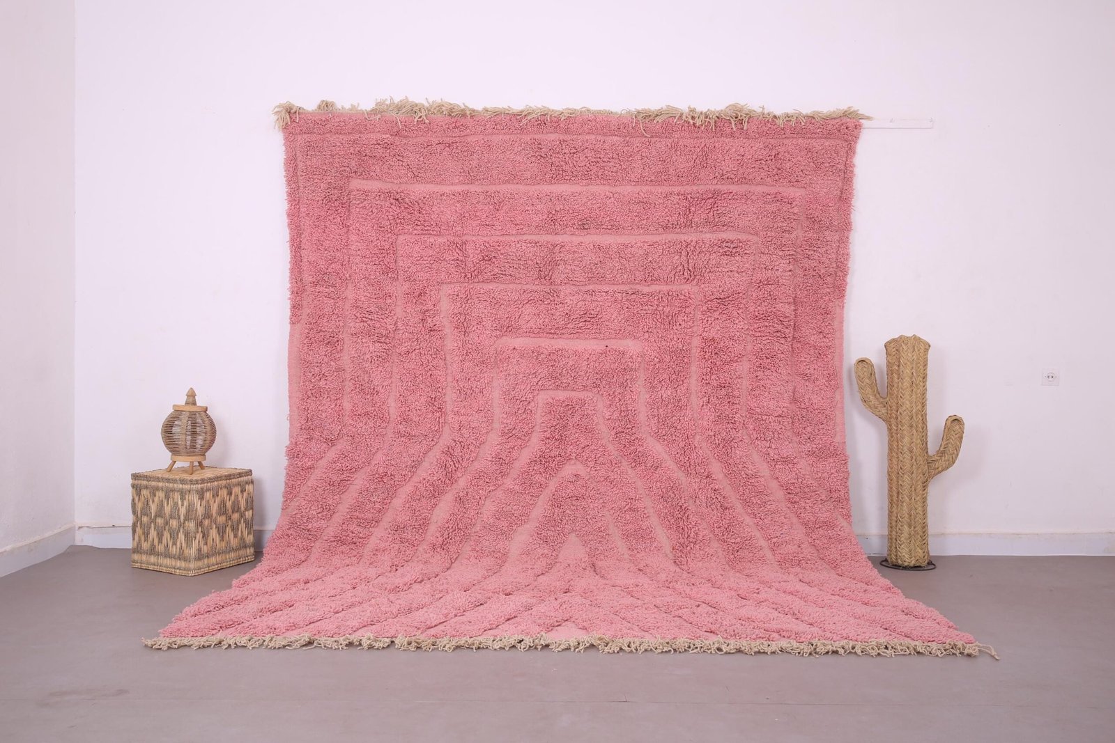 il_fullxfull.6892560480_r5ua Handmade Pink Moroccan Rug – Soft Wool Modern Berber Carpet - Image 1