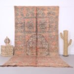 Vintage Moroccan Rug 6 x 11 ft - Handmade Wool Berber Carpet - Faded Peach and Grey Moroccan Rug - Distressed Boho Wool Rug - duty free rug