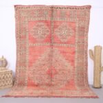 Vintage moroccan rug 6 x 9 ft - Moroccan rug - Old moroccan rug - Wool rug - Handmade rug - Berber rug - Home decor vintage - Peach rug