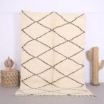 Beige Beni ourain rug 5.3 x 8 ft - moroccan rug - wool rug - Berber tufted rug - Vintage moroccan rug - handmade rug - Genuine lamb wool