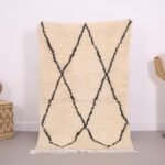 Small Handmade Beni Ourain Rug, Moroccan Rug 3.2 x 5.2 ft