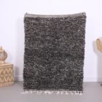 Small Black Dotted Beni Ourain Rug 3.8 x 5.4 ft, 100% Wool, Moroccan Rug