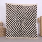 Beige Beni ourain rug 4.7 x 5.6 ft - moroccan rug - wool rug - Berber tufted rug - Vintage moroccan rug - handmade rug - Genuine lamb wool