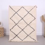 Small Handmade Beni Ourain Rug 3.3 x 4.5 ft, Moroccan Rug