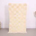 Small Beni Ourain Runner, Wool Moroccan Berber Carpet, Moroccan rug 2.5 x 4.6 ft