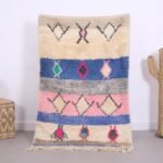 Colorful contemporary Rug 3.2 x 5 ft - Moroccan rug - vintage moroccan rug - abstract rug - berber rug handcrafted - Wool rug - Home decor
