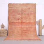 Peach Vintage Solid Rug 5.8 x 9.3 FT - Moroccan rug - Vintage moroccan rug - wool rug - Peach handmade rug - Berber rug - Vintage home decor