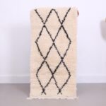 Small Boujaad Rug 1.7 x 3.4 ft - Vintage moroccan rug - Moroccan rug - Peach rug moroccan - Berber rug - wool rug - handmade rug - small rug