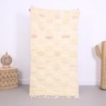 Small Boujaad Rug 2.9 x 5.4 ft - vintage moroccan rug - Moroccan rug - Peach rug moroccan - Berber rug - wool rug - handmade rug - small rug