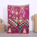 Small Colorful Boujaad Rug 3.6 x 5.1 ft, Moroccan Rug