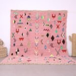 Pink Custom Moroccan Wool Carpet, Handcrafted Berber Home Decor, Moroccan rug