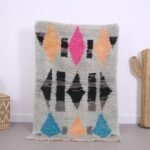Handmade Colorful Boujaad Rug, Wool Berber Carpet, Moroccan Rug 3.3 x 5 ft