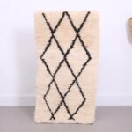 Handmade Brown Beni Ourain Rug: 100% Lamb Wool, Berber Design (1.7 x 3.4 ft.)