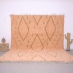 Peach Custom Moroccan Rug - Moroccan rug - Beni ourain rug - wool rug - handcrafted rug - contemporary berber rug - Area rug - living room