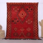Red Vintage Boujaad Rug 6 x 8 FT - Vintage moroccan rug - Moroccan rug - Berber rug - Wool rug - Vintage home decor - Old moroccan rug