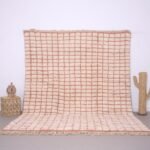 Peach Vintage Beni Ourain Rug, Moroccan rug 8.6 x 10.4 ft