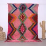 Colorful handmade vintage boujaad rug 5.6 x 8.5 ft, Moroccan rug, Duty free