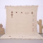 Cream Handmade kilim rug 7.6 x 11 FT, Moroccan rug, vintage moroccan rug, Flat woven rug