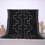 Black Vintage Kilim Rug 8.8 x 10.4 FT - Moroccan rug - Vintage moroccan rug - Berber Rug - Wool rug - Moroccan kilim rug - Genuine Lamb Wool