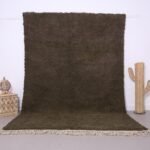 Green Beni Ourain Rug 6.8 x 10 ft - vintage moroccan rug - Moroccan rug - handcrafted rug - genuine lamb wool - berber rug - Seaweed green