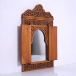 Moroccan Wood Mirror , Hand Carved Mirror , Handmade Wall Mirror , Moroccan Wall Decor , Boho Wall Mirror , Wall Art , Wood Mirror Frame