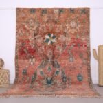 Peach Vintage Boujaad Rug 6.5 x 9.2 FT - Moroccan rug - vintage moroccan rug - Berber rug - wool rug - old moroccan rug - handmade rug peach