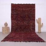 Vintage Beni Mguild Rug 5.5 x 12 FT - Moroccan Rug Burgundy - Vintage moroccan rug - Wool rug - Vintage home decor - Berber rug - boho rug