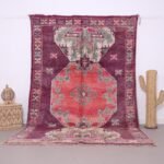 Vintage moroccan rug 6.5 x 10 ft - Moroccan rug purple - Old moroccan rug - Wool rug boho - Handmade rug - Berber rug - Home decor vintage