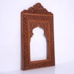 Moroccan Wood Mirror Frame , Hand Carved Wood Mirror , Handmade Wall Mirror , Wall Decor , Boho Wall Mirror , Wall Art , Wood Mirror Frame