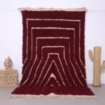 Custom moroccan rug - Moroccan rug - beni ourain rug - Wool rug - handmade rug - Burgundy berber rug - genuine lamb wool - Home decor boho