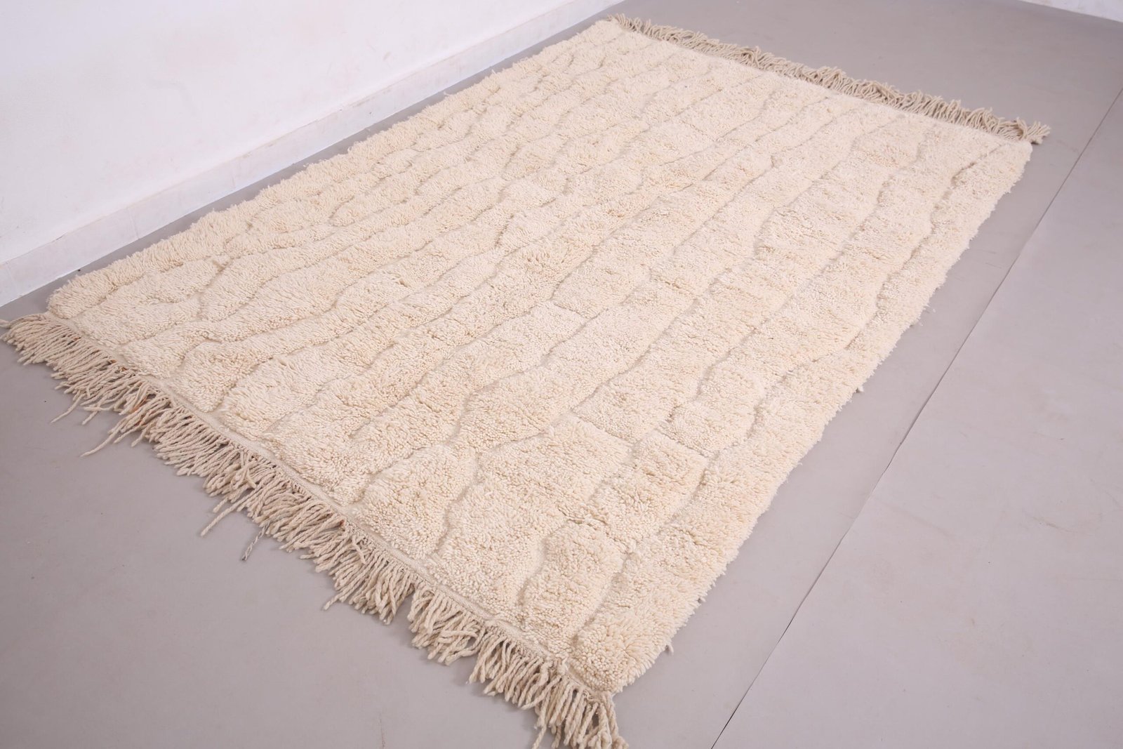 il_fullxfull.7502849778_2n4p Ivory custom moroccan rug - Moroccan rug - wool rug - hand knotted rug - living room rug - Berber rug - Beni ourain rug - Home decor - Image 1