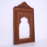 Moroccan Handmade Wood Mirror Frame 12.5"x21.6" - Vintage wood mirror - Moroccan Wooden Mirror Frame - Boho Wall Mirror - Rustic Wood Mirror
