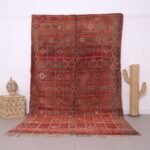 Red Vintage Boujaad Rug 6x10.1 FT , Moroccan Rug