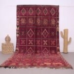 Vintage Moroccan Rug 6 x 11.8 ft - Moroccan rug - Berber rug - Burgundy rug - Wool rug - Handmade rug - Moroccan home decor - Old Home decor