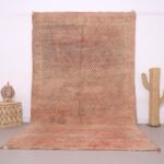 Pink Beni Mguild Rug 6.2 x 10.8 FT- Vintage moroccan rug - pink wool rug - berber handmade rug - Moroccan rug - Vintage home decor bohemian