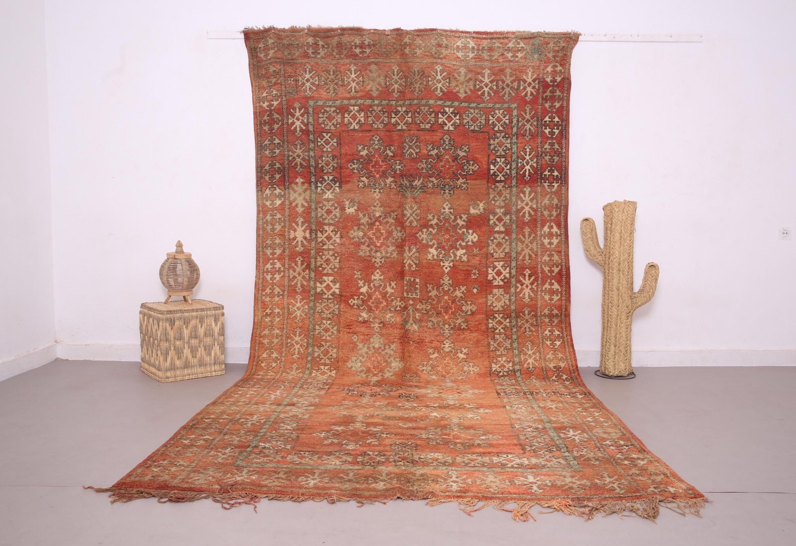 il_fullxfull.7568334930_8zot Peach Vintage Boujaad Rug 6.2 x 12.3 FT - Moroccan Rug - Handmade rug - Vintage moroccan rug - Berber Rug - Living room Rug - Wool rug boho - Image 1