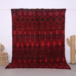 Vintage Moroccan Rug 6.7 x 9 ft , Red Berber Wool Rug , Handmade Tribal Carpet , Bohemian Area Rug , Vintage Moroccan Decor , Duty Free