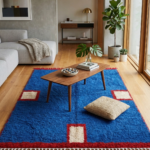 Blue Custom Moroccan Rug - Berber Wool Rug Blue